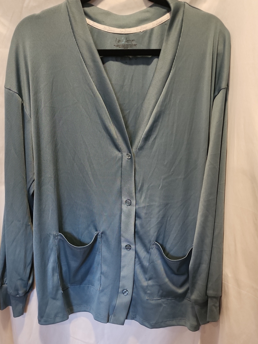 Live 2 Lounge Light Blue Women's Button-Front Cardigan Sweater